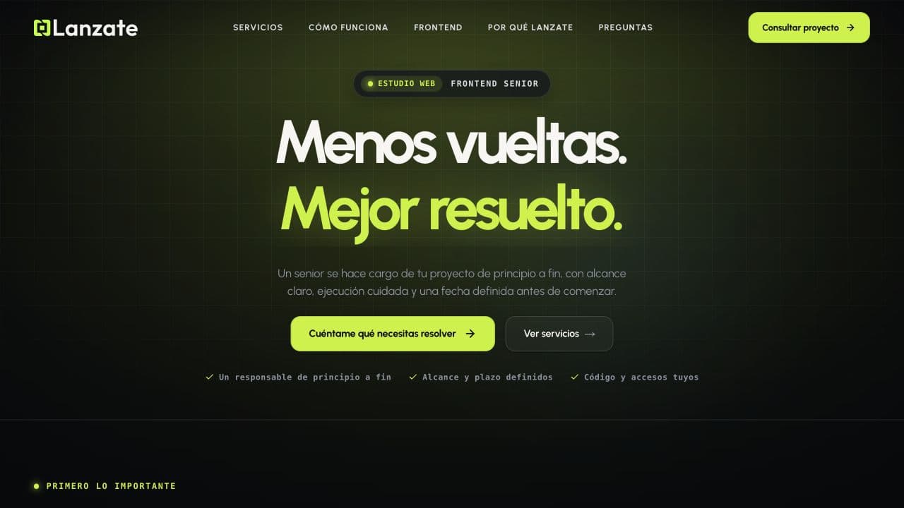 Página principal de Lánzate: Menos vueltas. Mejor resuelto.